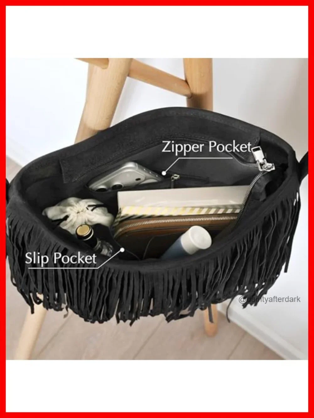 Tassel Faux Suede Leather Hobo Cross Body Shoulder Bag Women Sling Bag